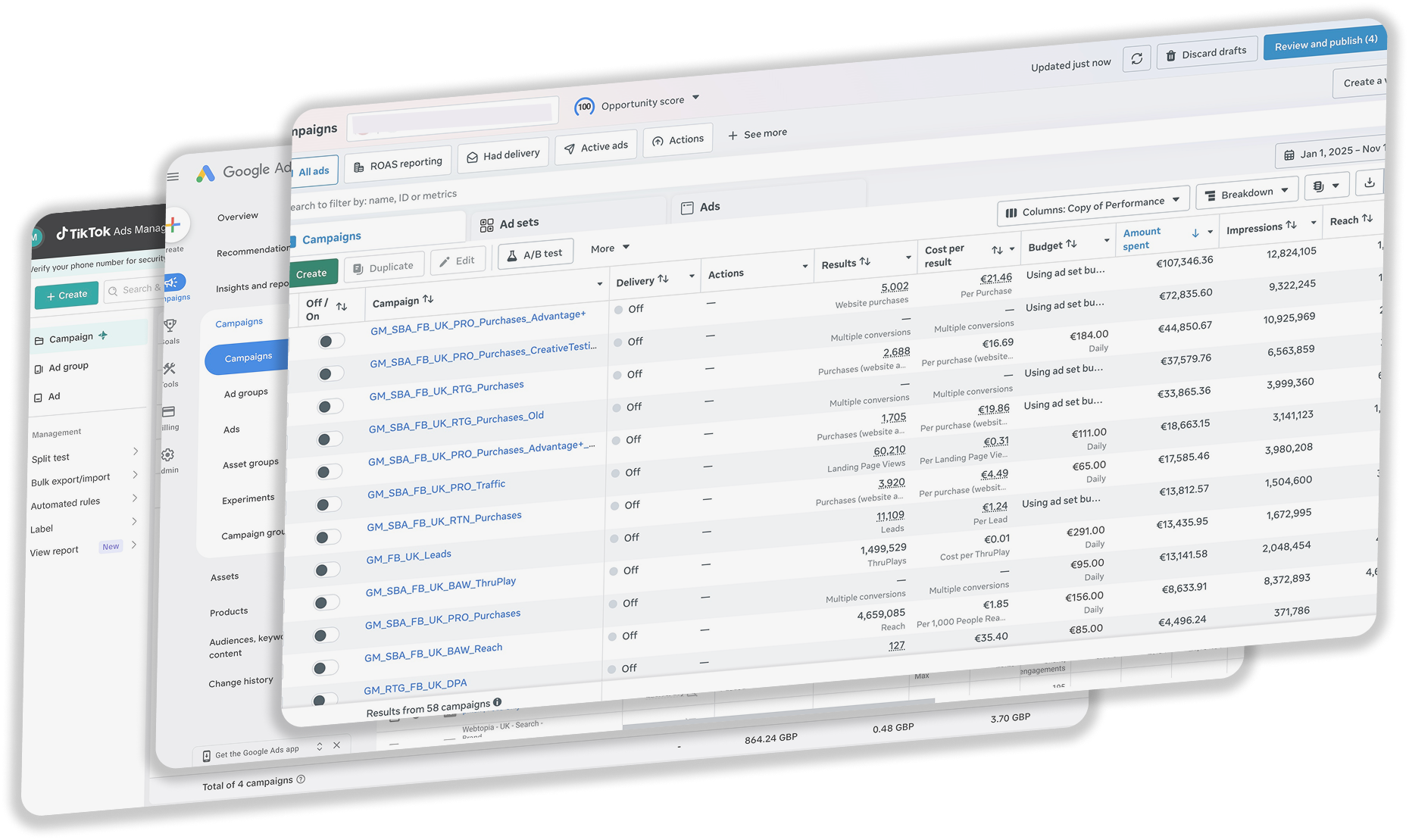 Ads manager screenshot
